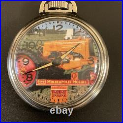 Vintage Wind Up Character Pocket Watch Minneapolis Moline Tractor
