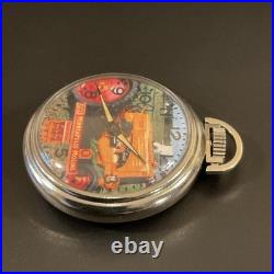 Vintage Wind Up Character Pocket Watch Minneapolis Moline Tractor