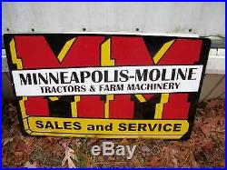 Vintage looking Minneapolis Moline Tractor Sales Service metal sign 30x20 inch